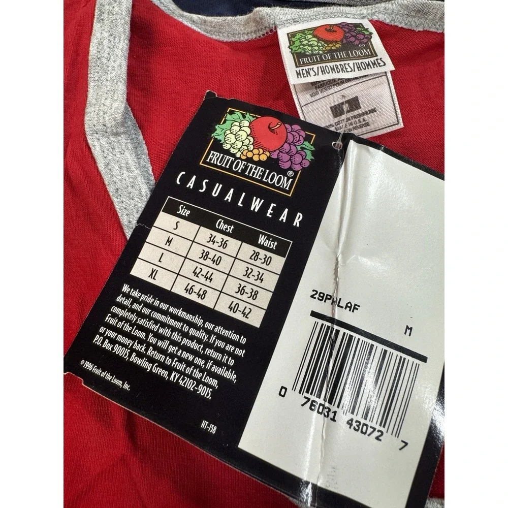 Vintage Fruit Of The Loom Blank Tank M Navy/Red Made In USA 90s NWT Lot Of 2